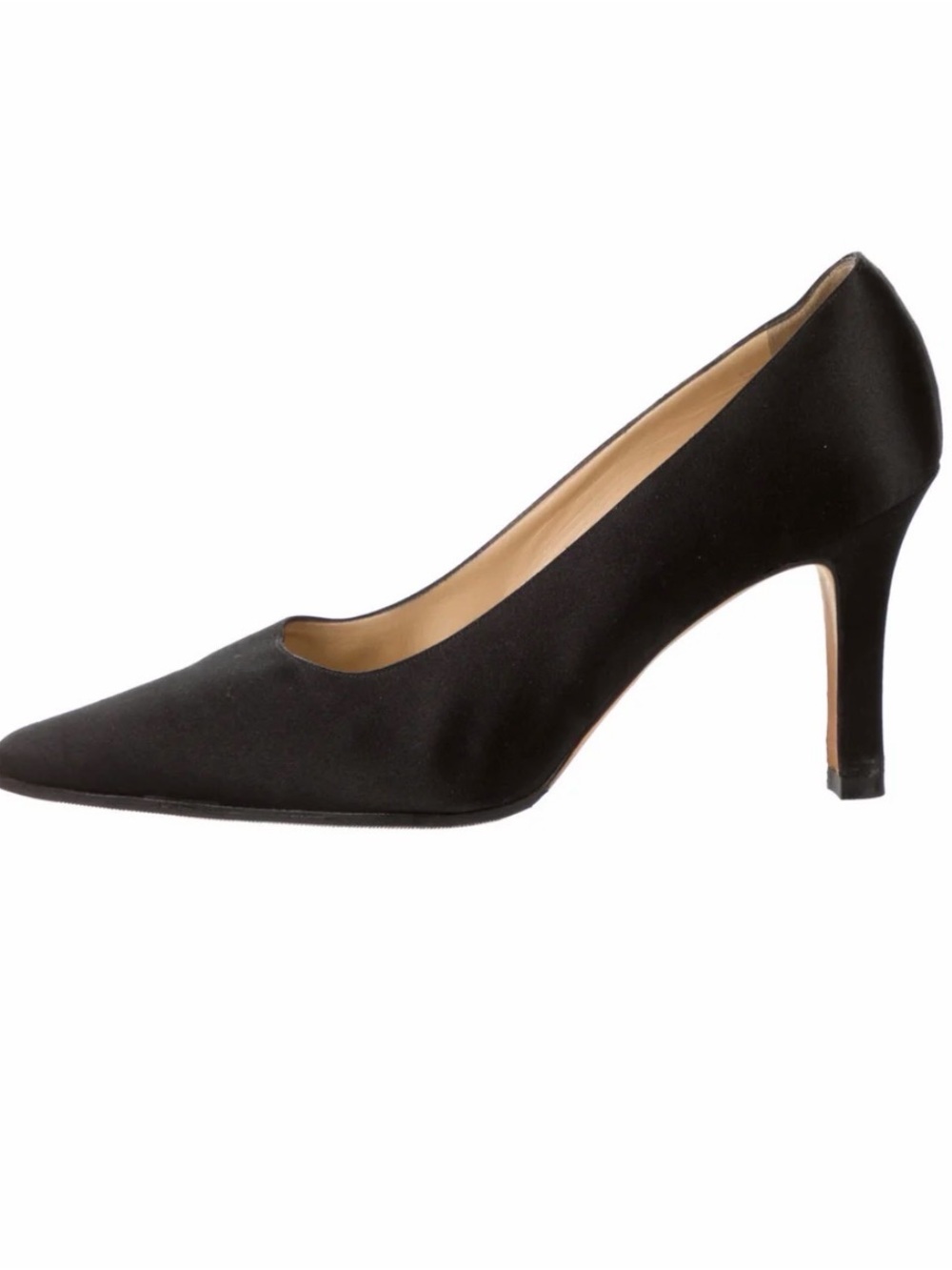 Manolo Blahnik Satin Black Pumps